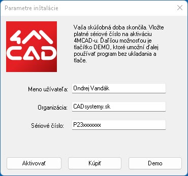 Aktivace programu