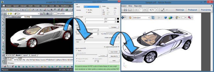 export do 3D PDF - progeCAD