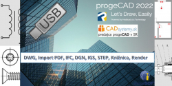 progeCAD Professional 2022 - USB prenosn licencia  + up na verziu 24